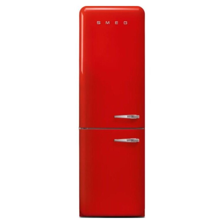 Smeg 331 Litre Fifties Style Left Hand Hinge 60/40 Freestanding Fridge Freezer - Red