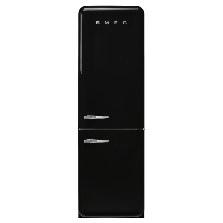 Smeg 331 Litre Fifties Style Left Right Hinge 60/40 Freestanding Fridge Freezer - Black