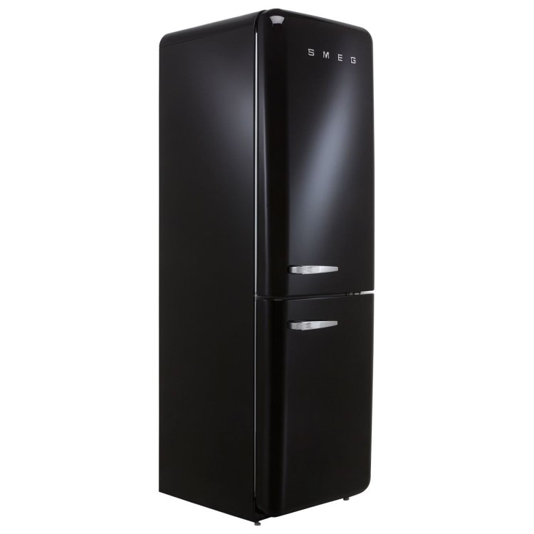 Smeg 331 Litre Fifties Style Left Right Hinge 60/40 Freestanding Fridge Freezer - Black