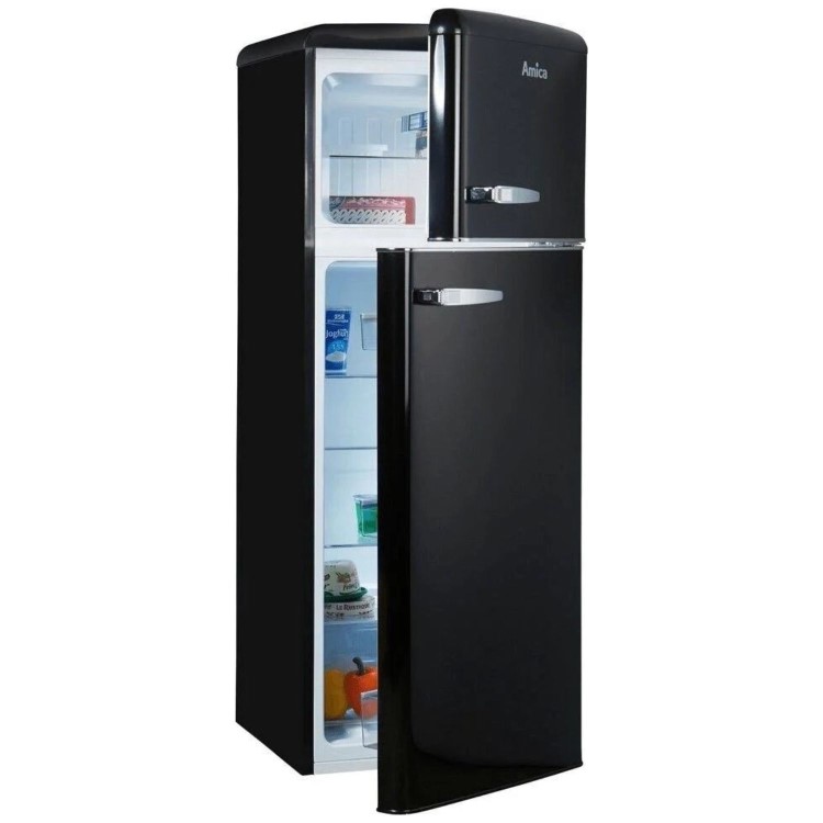 Amica 252 Litre 70/30 Freestanding Fridge Freezer - Black