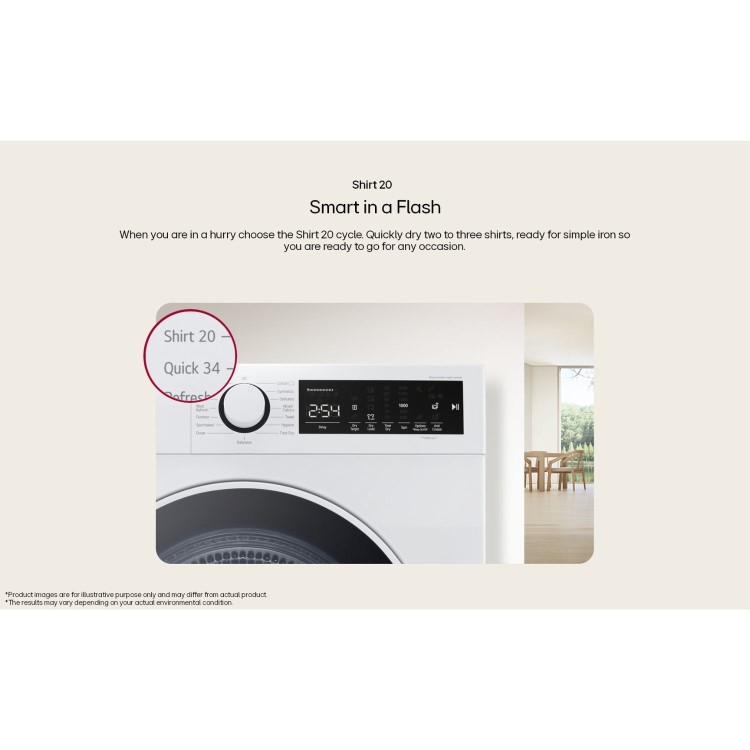 LG  8kg Heat Pump Tumble Dryer - White