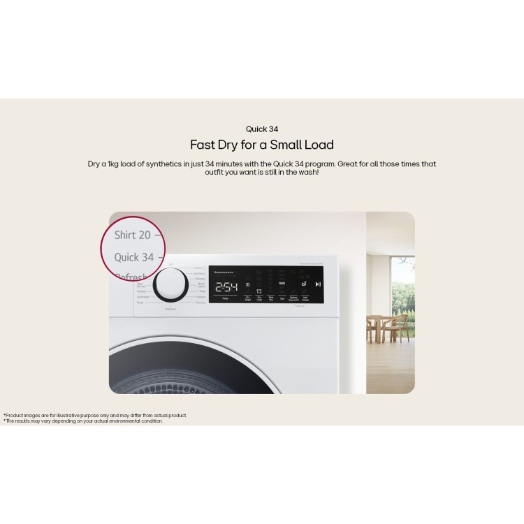 LG  8kg Heat Pump Tumble Dryer - White