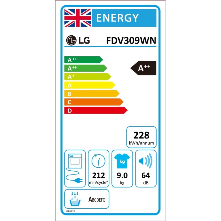 LG 9kg Heat Pump Tumble Dryer - White