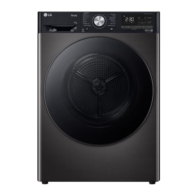 LG Dual Dry™  9Kg Heat Pump Tumble Dryer - Platinum Black