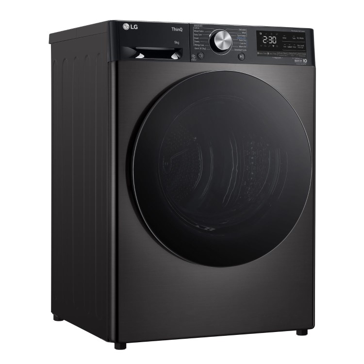 LG Dual Dry™  9Kg Heat Pump Tumble Dryer - Platinum Black