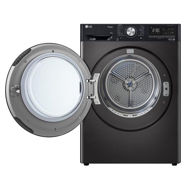 LG Dual Dry™  9Kg Heat Pump Tumble Dryer - Platinum Black