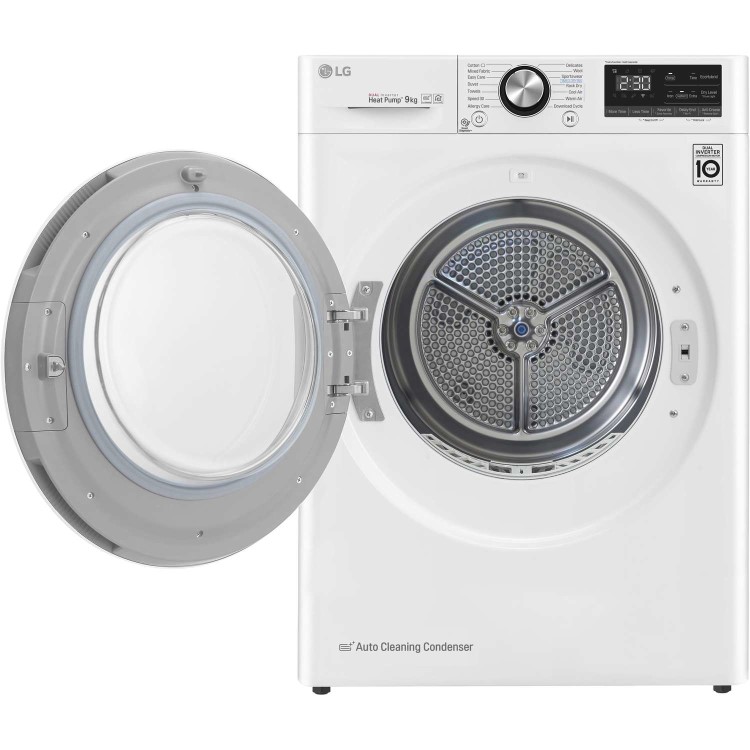 LG V9 Eco Hybrid 9Kg Heat Pump Tumble Dryer - White