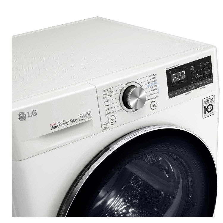 LG V9 Eco Hybrid 9Kg Heat Pump Tumble Dryer - White