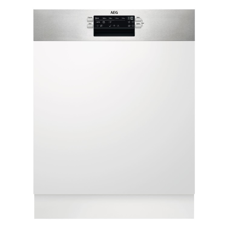 AEG Series 6000 SatelliteClean Semi Integrated Dishwasher - Silver