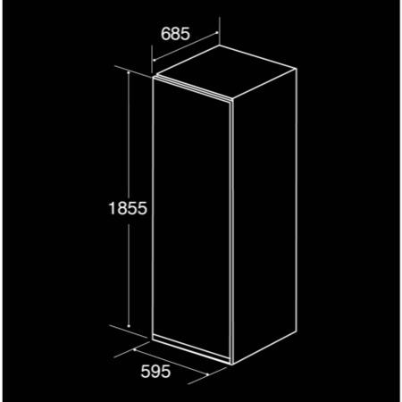 CDA FF820 186x60cm Stainless Steel Colour Freestanding Fridge