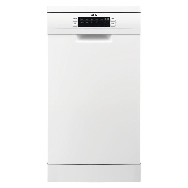 AEG Series 6000 SatelliteClean Freestanding Slimline Dishwasher - White