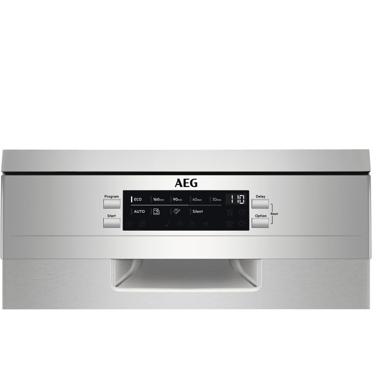 AEG Series 7000 GlassCare Freestanding Slimline Dishwasher - Stainless Steel