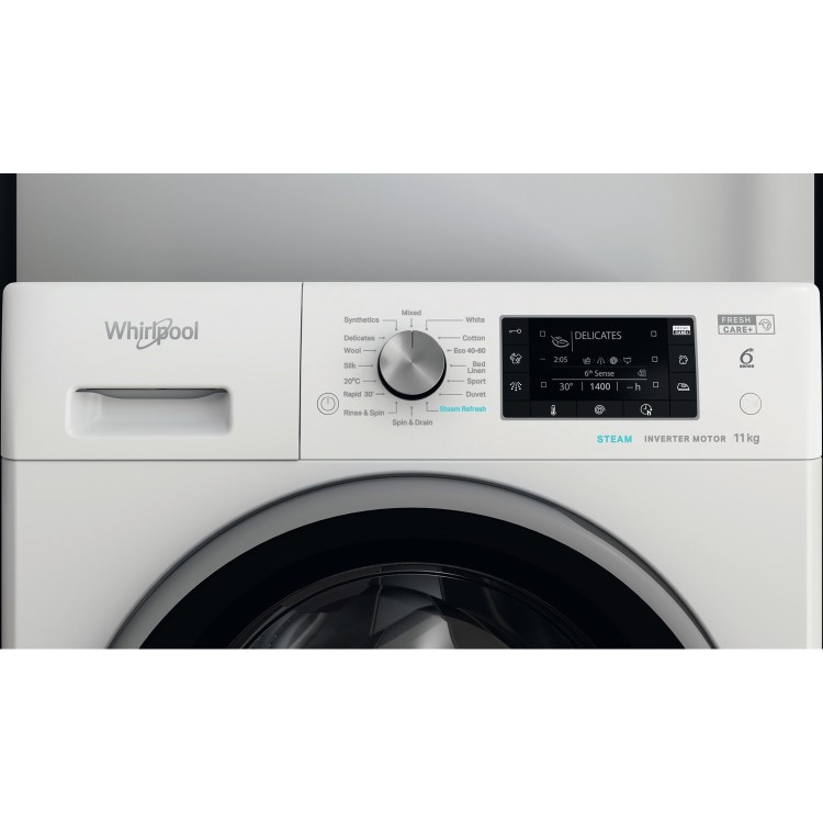 Refurbished Whirlpool 6th Sense FFD11469BSVUK Freestanding 11KG 1400 Spin Washing Machine White