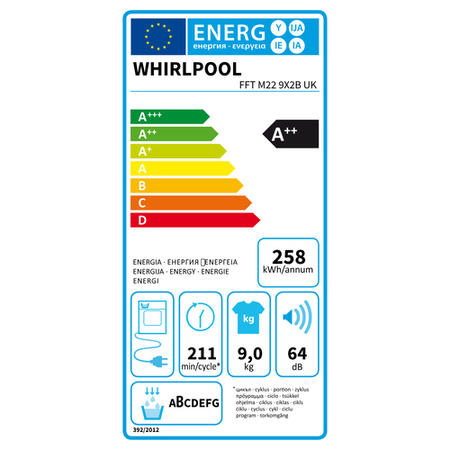 Whirlpool 6th sense 9kg Heat Pump Tumble Dryer  - White