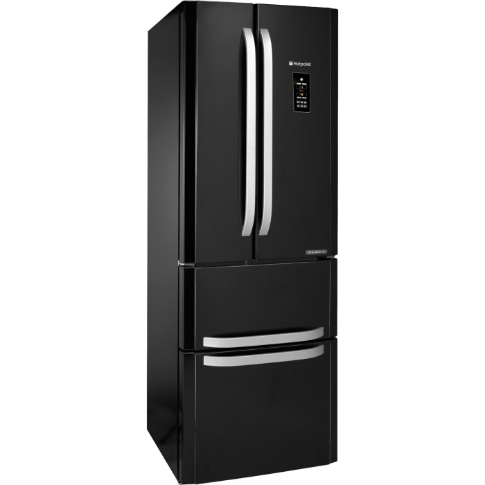 GRADE A2 - Hotpoint FFU4DGK Ariston 4-Door No Frost Freestanding Fridge ...