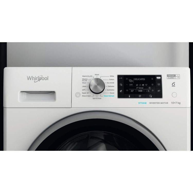 Whirlpool 6th sense 10kg Wash 7kg Dry 1400rpm Washer Dryer - White