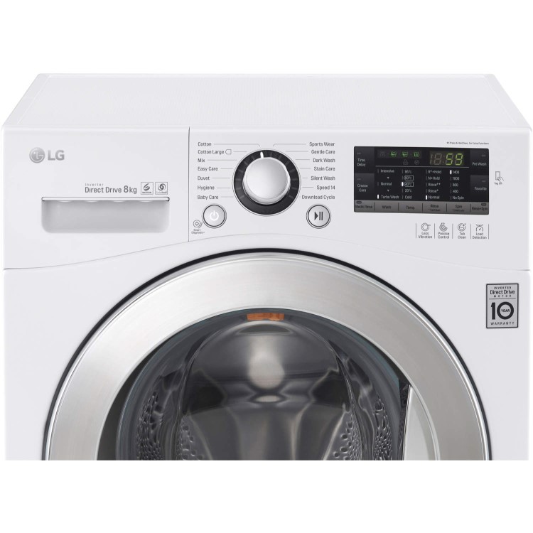 LG FH4A8TDN2 Direct Drive 8kg 1400rpm Freestanding Washing Machine - White