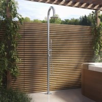 Chrome Thermostatic Mixer Outdoor Shower with Pencil Hand Shower 2 Outlets - Fiji