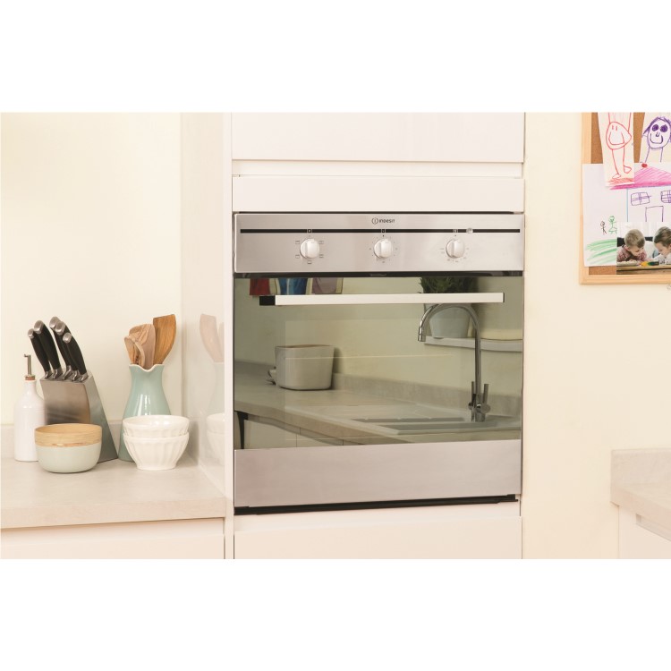 Indesit FIM21KBIX Conventional Electric Built In Single Oven in Stainless Steel