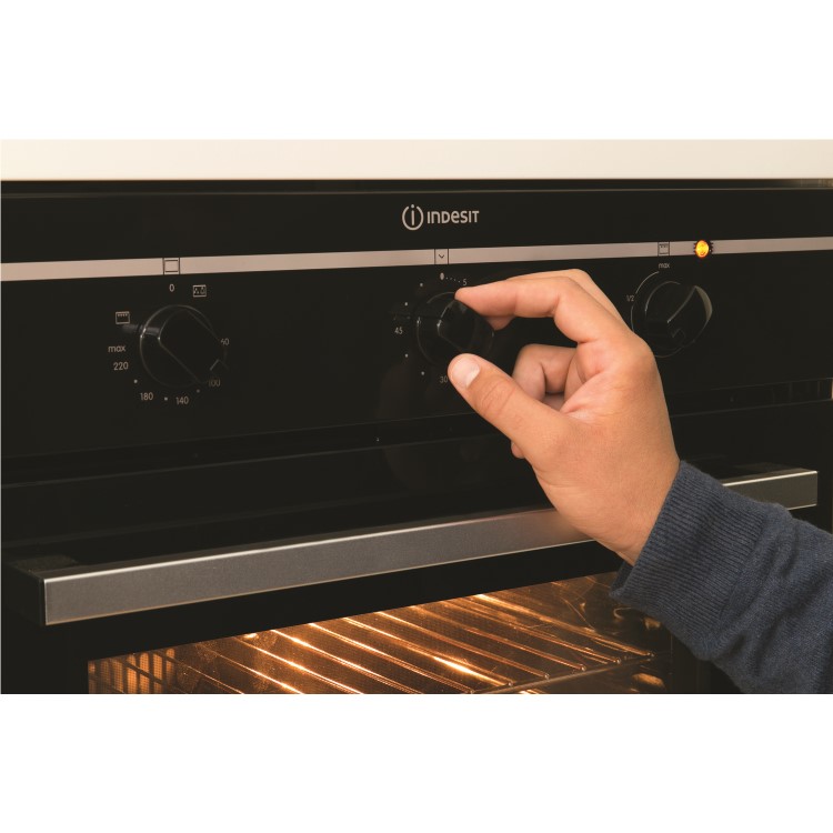 Indesit FIM31KABK Fanned Electric Built In Single Oven in Black