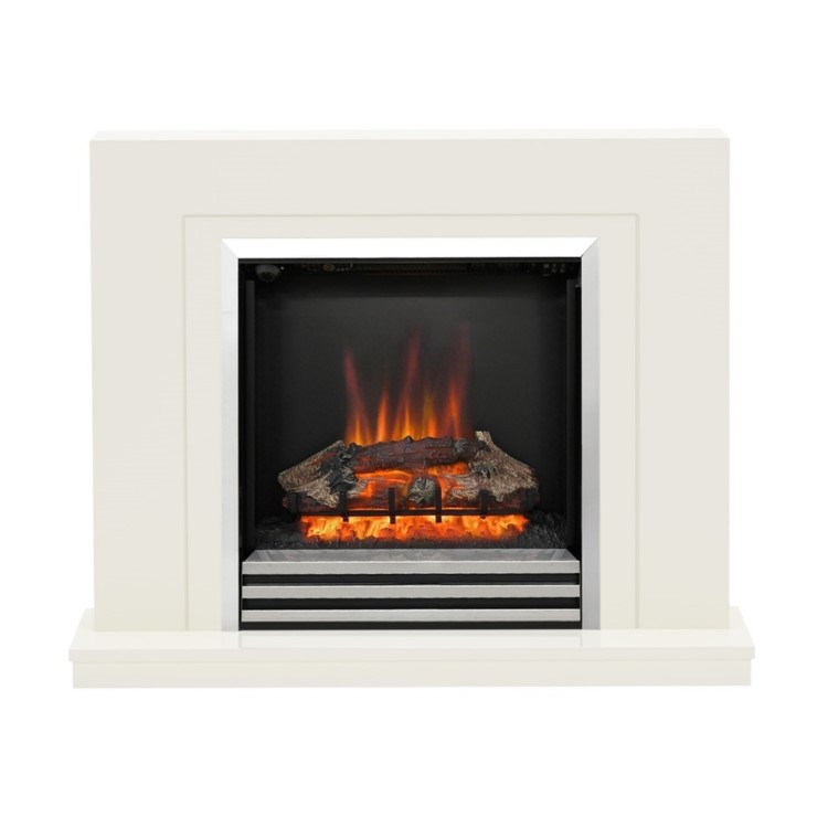 Be Modern Flare Colby White Freestanding Electric Fireplace Suite 38 Inch