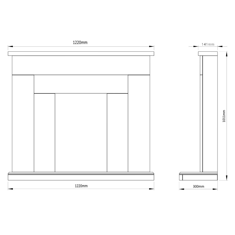 Be Modern Whitham Soft White Electric Fireplace Suite 48 Inch