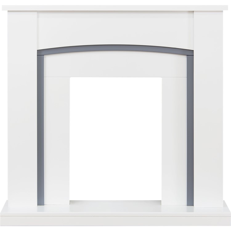 Adam Chilton Fireplace in Pure White and Grey 39 Inch - Surround Only