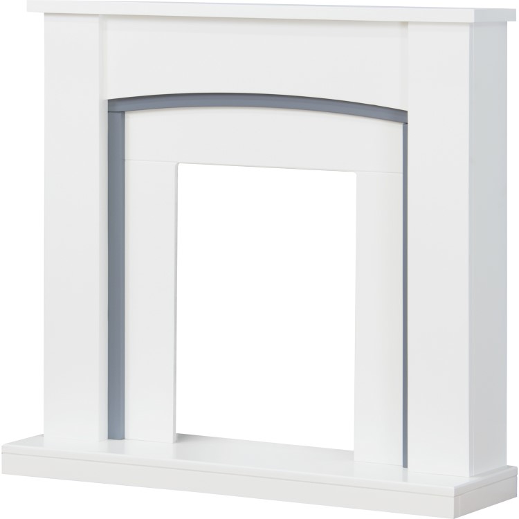 Adam Chilton Fireplace in Pure White and Grey 39 Inch - Surround Only