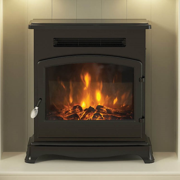 Be Modern Elstow Black Outset Electric Stove Fire