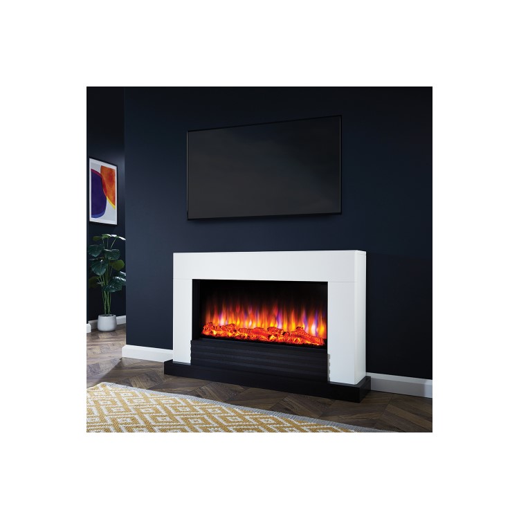 Suncrest Raby White Electric Fireplace Suite