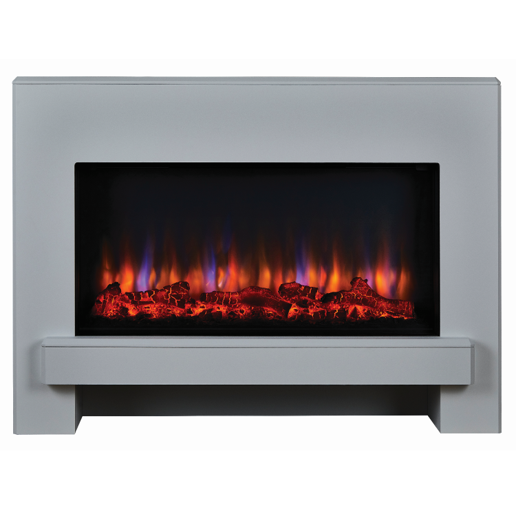 Suncrest Eggleston Freestanding Electric Fireplace Suite in White