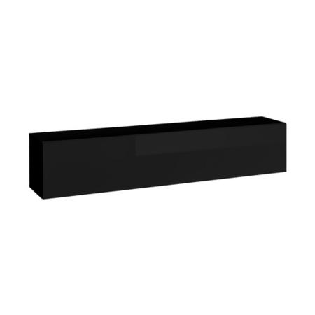 Large Black High Gloss Wall Mounted TV Unit - TV's up to 56" - Neo