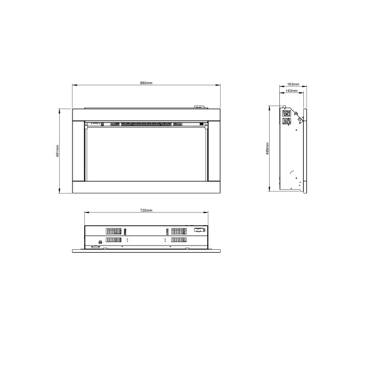 Be Modern Flare Avella Brushed Steel Inset Electric Fire 34 Inch