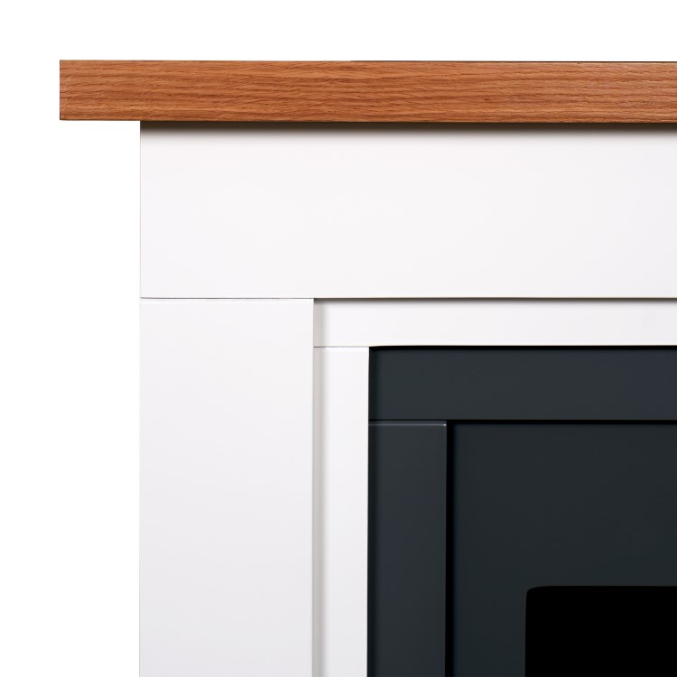 Adam Brentwood White and Black Freestanding Electric Fireplace Suite 43 Inch