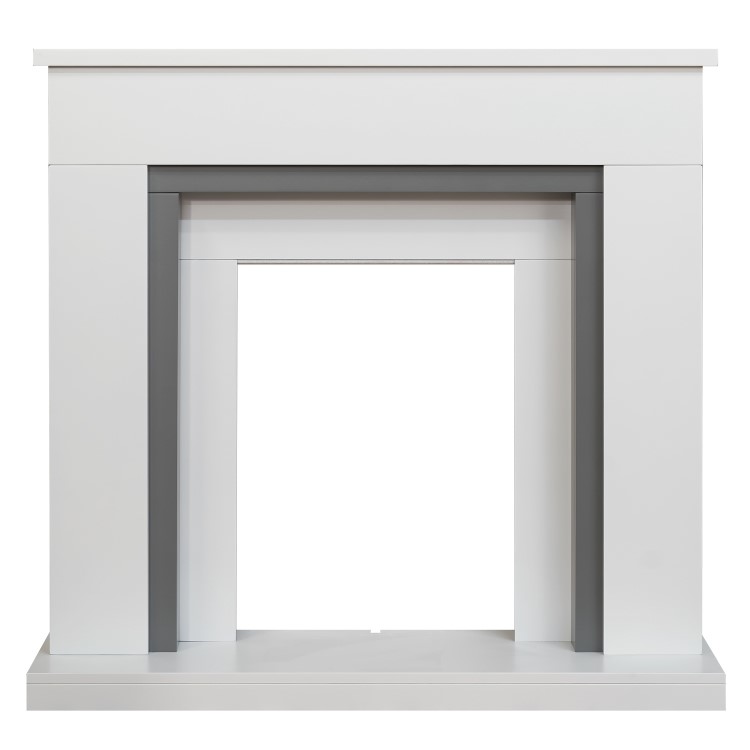 Adam Milan Fireplace in Pure White & Grey 39 Inch - Surround Only