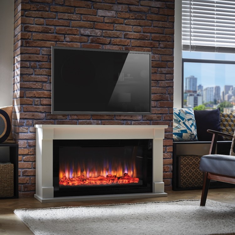 Suncrest Bradbury Electric Fireplace Suite with Down Lights