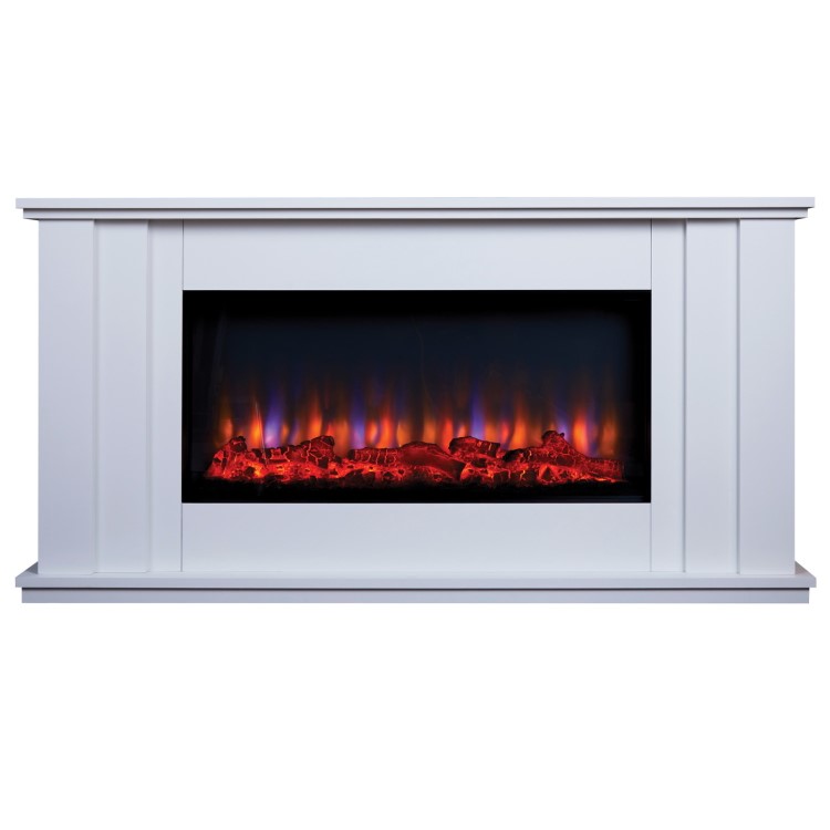 Suncrest Kesgrave White Freestanding Electric Fireplace Suite