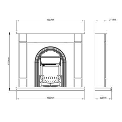 Be Modern Broadwell Dark Grey Freestanding Electric Fireplace Suite 48 Inch