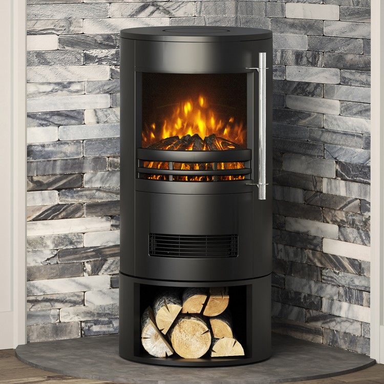 Be Modern Tunstall Electric Cylinder Stove with Log Store