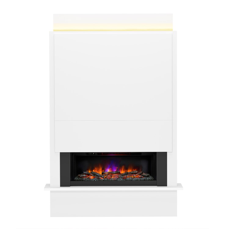 Be Modern Oxton White Media Wall Suite in Ash White 63 Inch