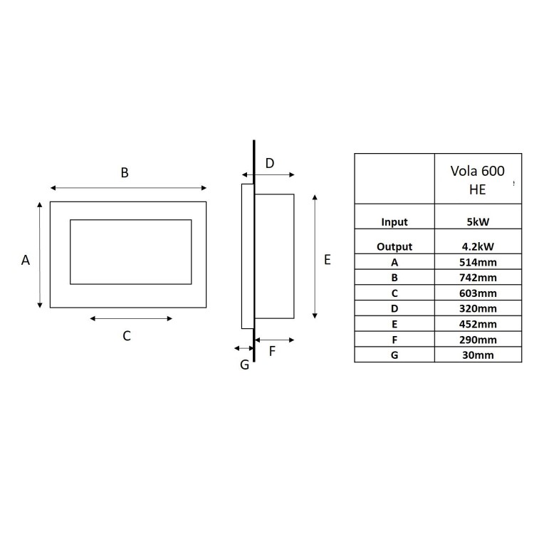 Black 23inch Inset Gas Media Wall Fireplace - Sirocco Fires Vola 860