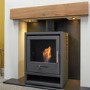 Acantha Pre-Built Stove Media Wall 1 with OKO S1 Bio Ethanol Stove in Charcoal Grey