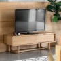 Large Natural Oak TV Stand with Storage - TV's up to 65" - Craft - Caspian House