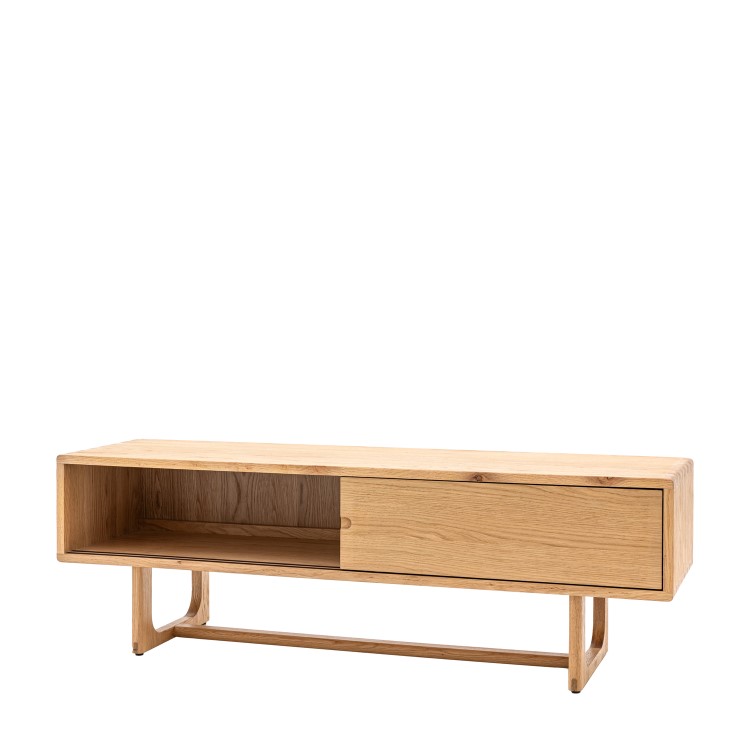 Large Natural Oak TV Stand with Storage - TV's up to 65" - Craft - Caspian House