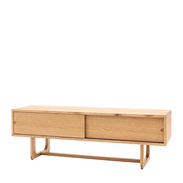 Large Natural Oak TV Stand with Storage - TV's up to 65" - Craft - Caspian House