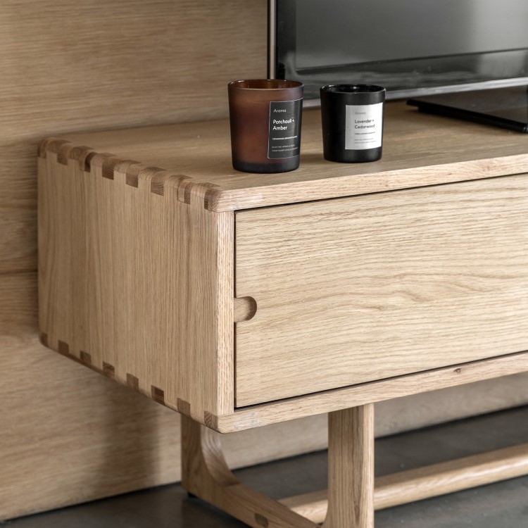 Natural Oak Media Unit - Craft - Caspian House 