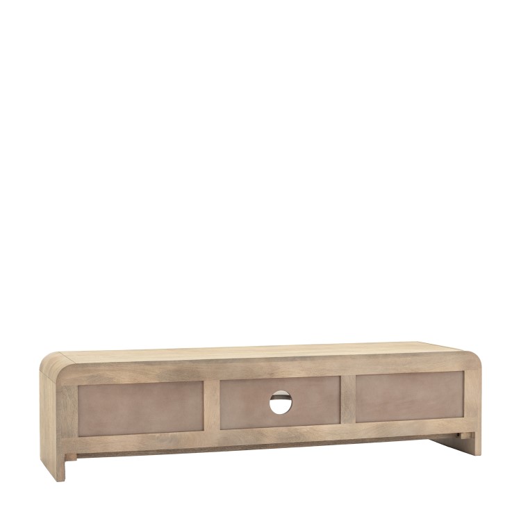 Large Mango Wood TV Stand with Storage - TV's up to 65" - Colonna - Caspian House