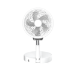 electriQ 6 inch Rechargeable and Foldable Quiet DC Fan with LED Light - Ideal for Indoor or Outdoor