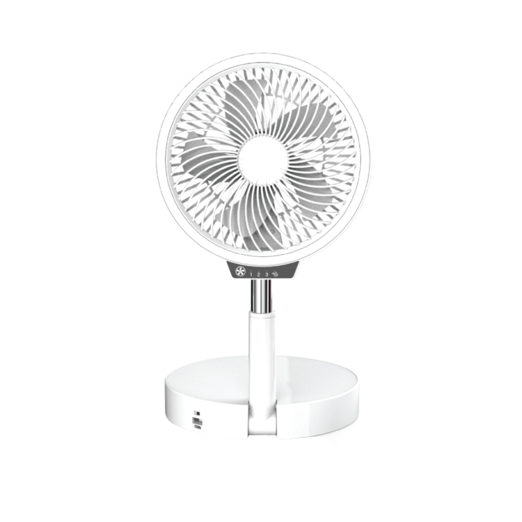 electriQ 6 inch Rechargeable and Foldable Quiet DC Fan with LED Light - Ideal for Indoor or Outdoor