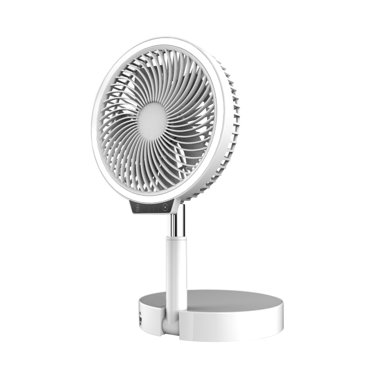 electriQ 6 inch Rechargeable and Foldable Quiet DC Fan with LED Light - Ideal for Indoor or Outdoor